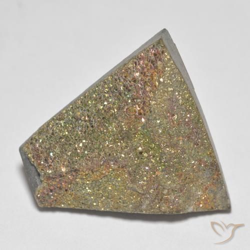 19.72ct Naturale Multicolore Pirite Arcobaleno, Taglio a fantasia, Opaco