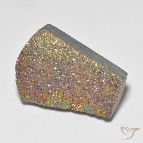 10.84ct Naturale Multicolore Pirite Arcobaleno, Taglio a fantasia, Opaco