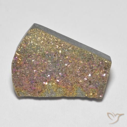 Pirite Arcobaleno Multicolore naturale da 10.84 ct, Taglio a fantasia, Opaco
