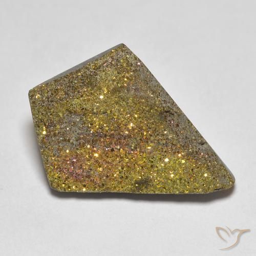 7.50ct Naturale Multicolore Pirite Arcobaleno, Taglio a fantasia, Opaco