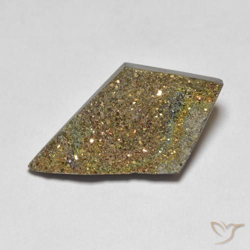 5.13ct Naturale Multicolore Pirite Arcobaleno, Taglio a fantasia, Opaco