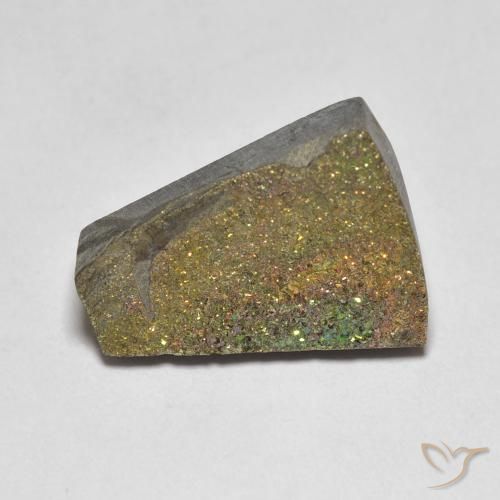 6.12ct Naturale Multicolore Pirite Arcobaleno, Taglio a fantasia, Opaco