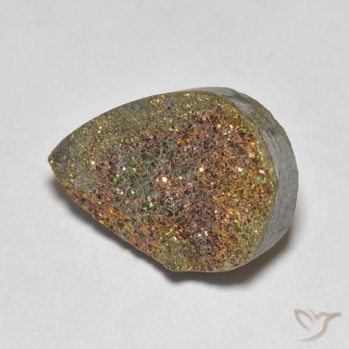 Pirite Arcobaleno Multicolore naturale da 7.81 ct, Forma a pera, Opaco