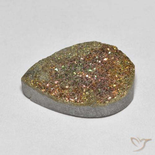 Pirite Arcobaleno Multicolore naturale da 7.81 ct, Forma a pera, Opaco