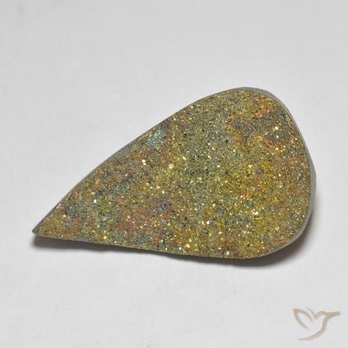 Pirite Arcobaleno Multicolore naturale da 12.62 ct, Forma a pera, Opaco