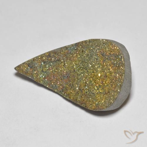 Pirite Arcobaleno Multicolore naturale da 12.62 ct, Forma a pera, Opaco