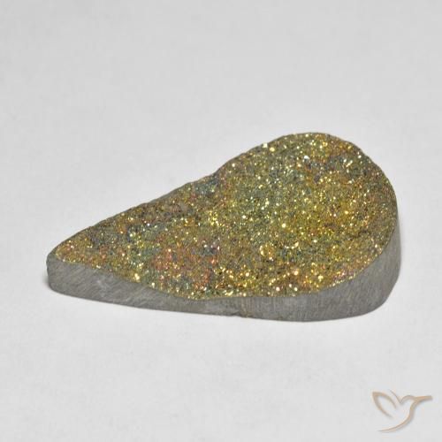 Pirite Arcobaleno Multicolore naturale da 12.62 ct, Forma a pera, Opaco
