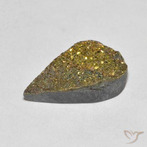 Pirite Arcobaleno Multicolore naturale da 4.42 ct, Forma a pera, Opaco