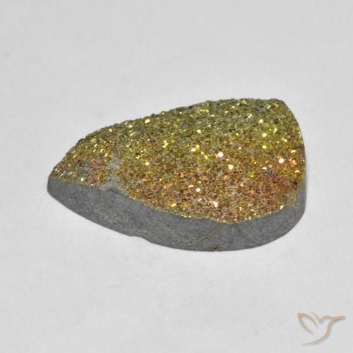 Pirite Arcobaleno Multicolore naturale da 6.29 ct, Forma a pera, Opaco