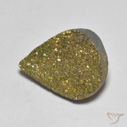 Pirite Arcobaleno Multicolore naturale da 5.42 ct, Forma a pera, Opaco