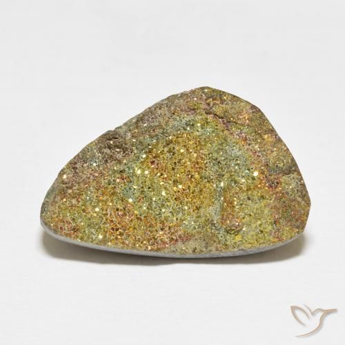 15.46ct Naturale Multicolore Pirite Arcobaleno, Taglio a fantasia, Opaco
