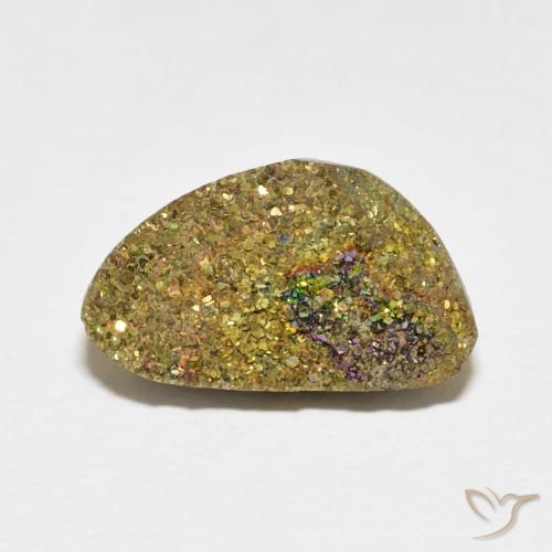 8.38ct Naturale Multicolore Pirite Arcobaleno, Taglio a fantasia, Opaco
