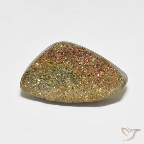 6.55ct Naturale Multicolore Pirite Arcobaleno, Taglio a fantasia, Opaco