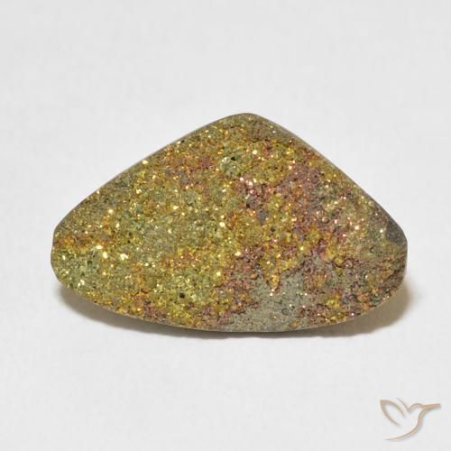 5.34ct Naturale Multicolore Pirite Arcobaleno, Taglio a fantasia, Opaco