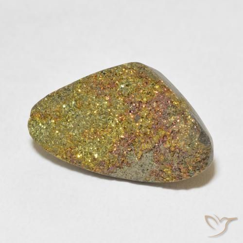Pirite Arcobaleno Multicolore naturale da 5.34 ct, Taglio a fantasia, Opaco