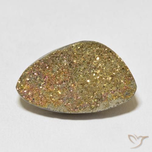 11.68ct Naturale Multicolore Pirite Arcobaleno, Taglio a fantasia, Opaco
