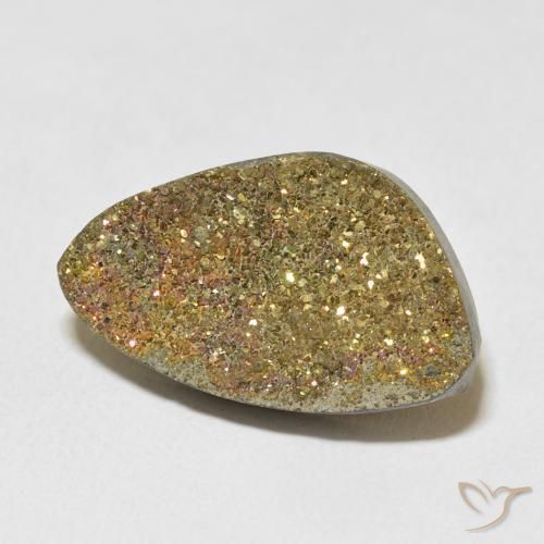 Pirite Arcobaleno Multicolore naturale da 11.68 ct, Taglio a fantasia, Opaco