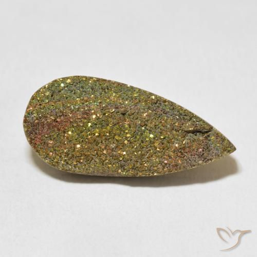Pirite Arcobaleno Multicolore naturale da 8.74 ct, Forma a pera, Opaco