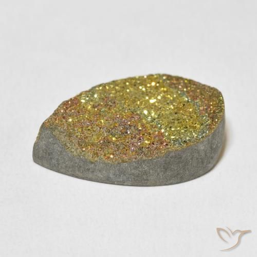 Pirite Arcobaleno Multicolore naturale da 12.94 ct, Forma a pera, Opaco