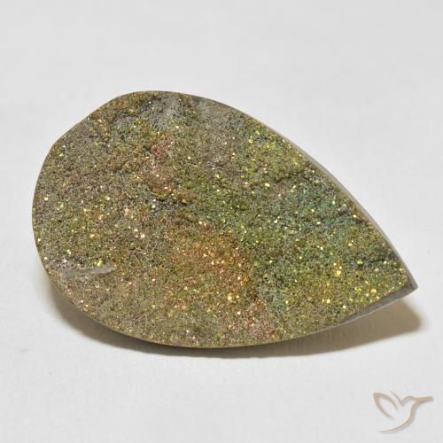 Pirite Arcobaleno Multicolore naturale da 22.03 ct, Forma a pera, Opaco