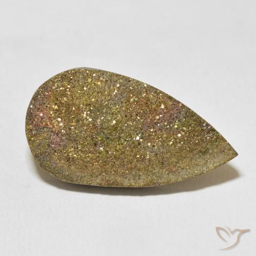 Pirite Arcobaleno Multicolore naturale da 17.24 ct, Forma a pera, Opaco