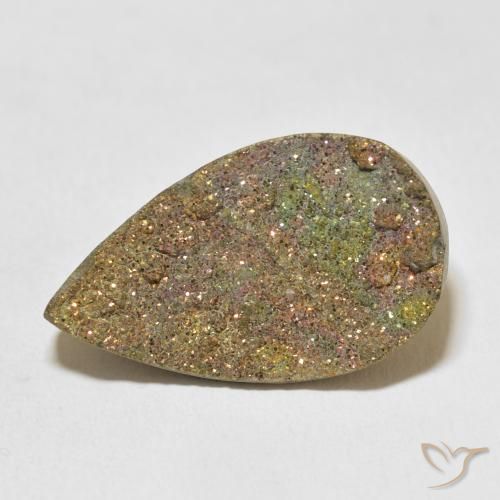 Pirite Arcobaleno Multicolore naturale da 17.21 ct, Forma a pera, Opaco