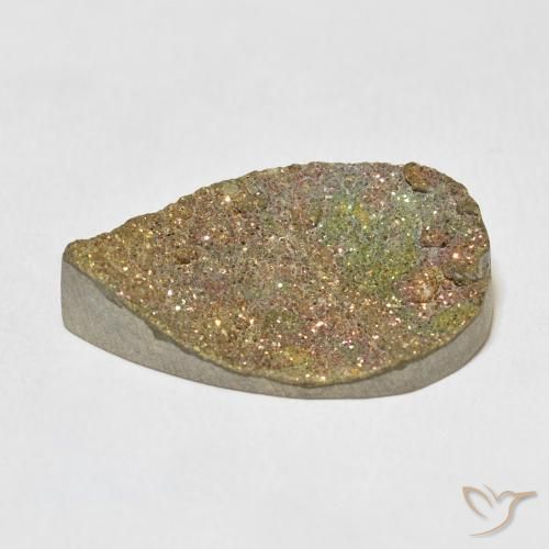 Pirite Arcobaleno Multicolore naturale da 17.21 ct, Forma a pera, Opaco