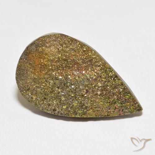 Pirite Arcobaleno Multicolore naturale da 18.07 ct, Forma a pera, Opaco