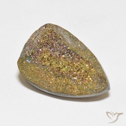 Pirite Arcobaleno Multicolore naturale da 13.11 ct, Forma a pera, Opaco
