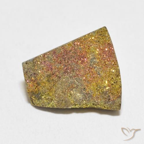 5.02ct Naturale Multicolore Pirite Arcobaleno, Taglio a fantasia, Opaco