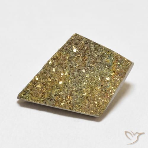 Pirite Arcobaleno Multicolore naturale da 6.51 ct, Taglio a fantasia, Opaco