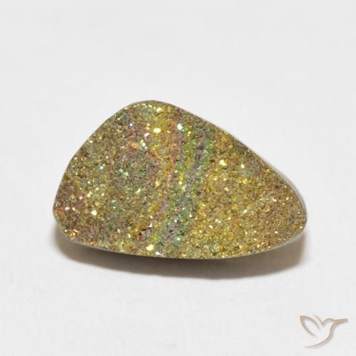 5.60ct Naturale Multicolore Pirite Arcobaleno, Taglio a fantasia, Opaco