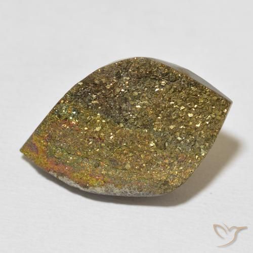 Pirite Arcobaleno Multicolore naturale da 15.21 ct, Forma a pera, Opaco