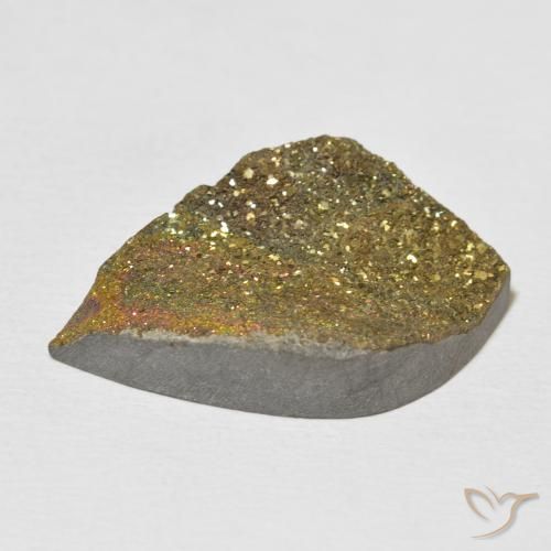 Pirite Arcobaleno Multicolore naturale da 15.21 ct, Forma a pera, Opaco