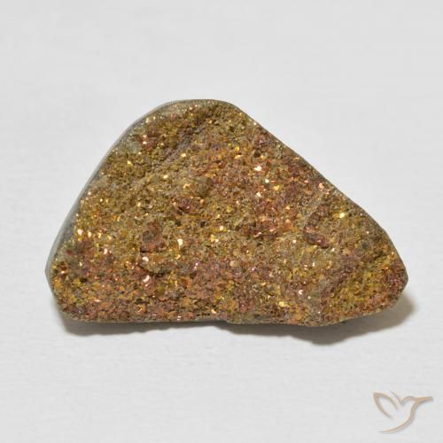 11.55ct Naturale Multicolore Pirite Arcobaleno, Taglio a fantasia, Opaco
