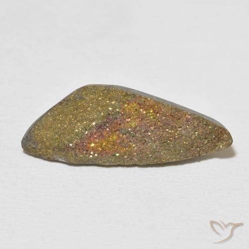 7.56ct Naturale Multicolore Pirite Arcobaleno, Taglio a fantasia, Opaco
