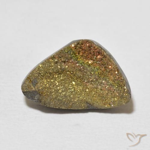 6.24ct Naturale Multicolore Pirite Arcobaleno, Taglio a fantasia, Opaco
