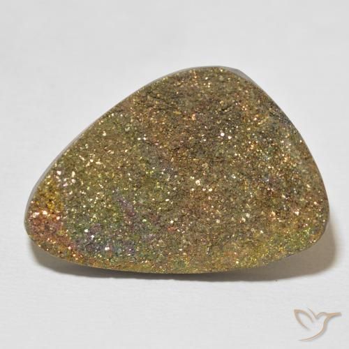 24.80ct Naturale Multicolore Pirite Arcobaleno, Taglio a fantasia, Opaco