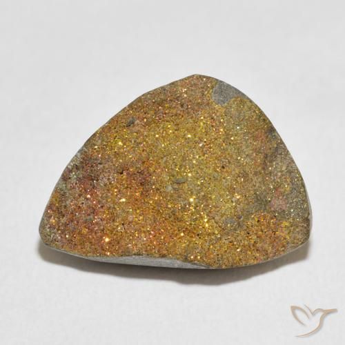 9.78ct Naturale Multicolore Pirite Arcobaleno, Taglio a fantasia, Opaco
