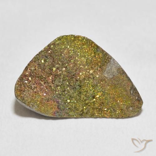 7.89ct Naturale Multicolore Pirite Arcobaleno, Taglio a fantasia, Opaco