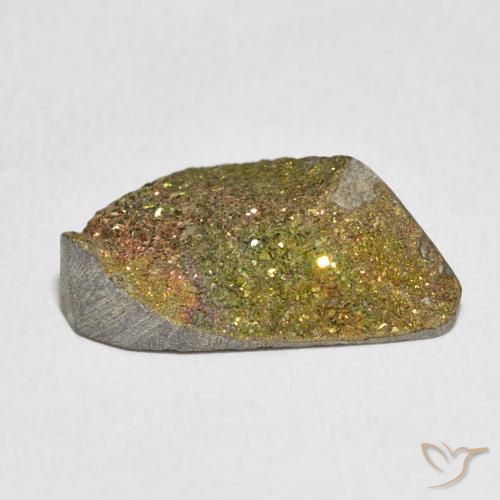 Pirite Arcobaleno Multicolore naturale da 7.89 ct, Taglio a fantasia, Opaco