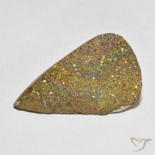 18.56ct Naturale Multicolore Pirite Arcobaleno, Forma a pera, Opaco