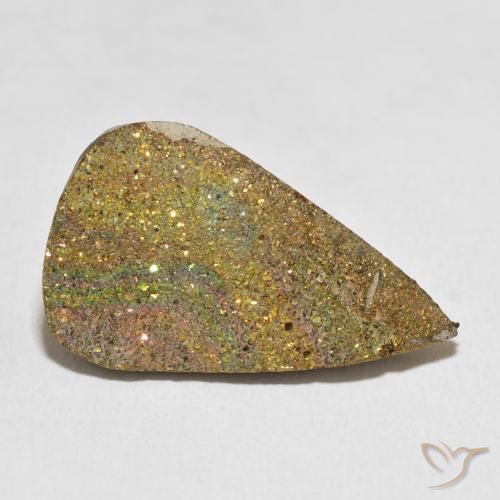 Pirite Arcobaleno Multicolore naturale da 18.56 ct, Forma a pera, Opaco