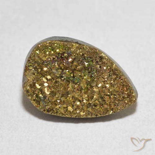 Pirite Arcobaleno Multicolore naturale da 5.82 ct, Forma a pera, Opaco