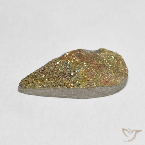 Pirite Arcobaleno Multicolore naturale da 4.55 ct, Forma a pera, Opaco
