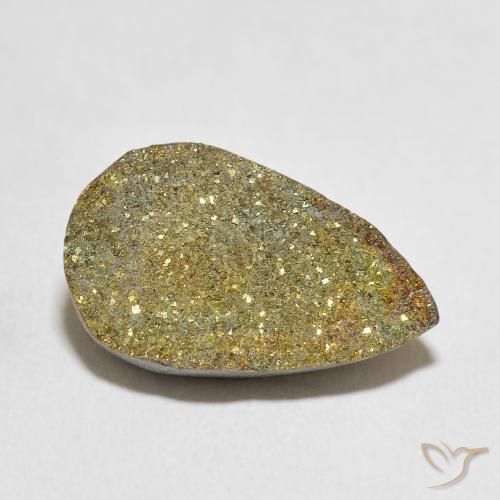 Pirite Arcobaleno Multicolore naturale da 9.12 ct, Forma a pera, Opaco