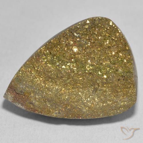 22.73ct Naturale Multicolore Pirite Arcobaleno, Forma a pera, Opaco