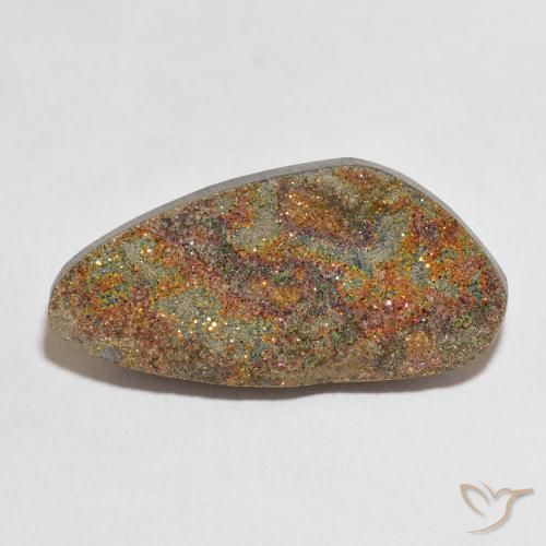 21.38ct Naturale Multicolore Pirite Arcobaleno, Taglio a fantasia, Opaco