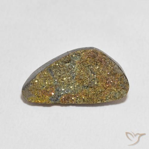 5.34ct Naturale Multicolore Pirite Arcobaleno, Taglio a fantasia, Opaco