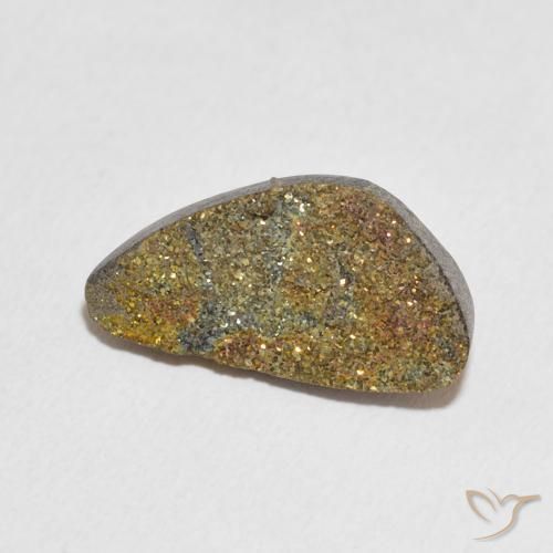 Pirite Arcobaleno Multicolore naturale da 5.34 ct, Taglio a fantasia, Opaco